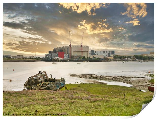 Nuclear Submarine Factory Print by chris hyde