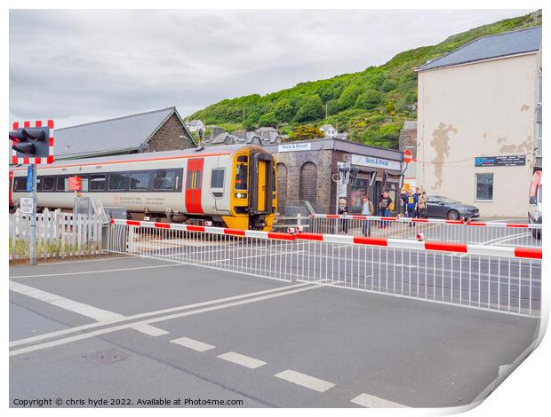 Train in Barmouth station Print by chris hyde