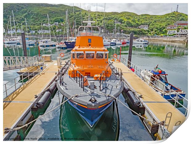 RNLI Lifeboat in Mallaig Print by chris hyde