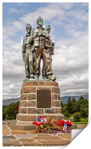Commando Memorial in Scotland Print by chris hyde
