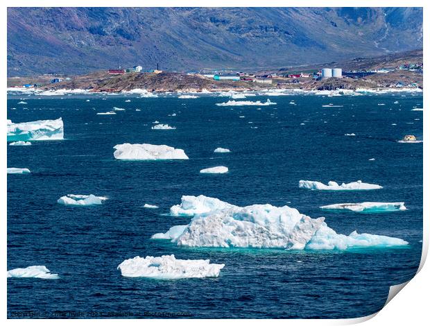 Greenland Narsaq Harbour Print by chris hyde