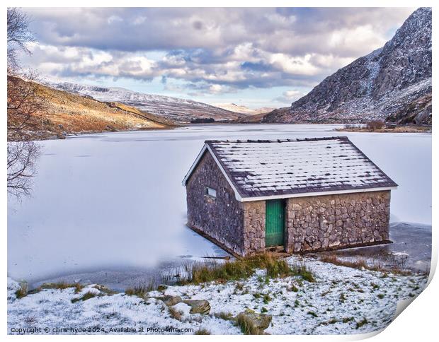 Llyn Ogwen Frozen Over Print by chris hyde