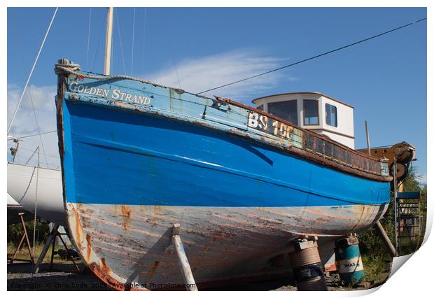 Fishing Boat Golden Strand Print by chris hyde