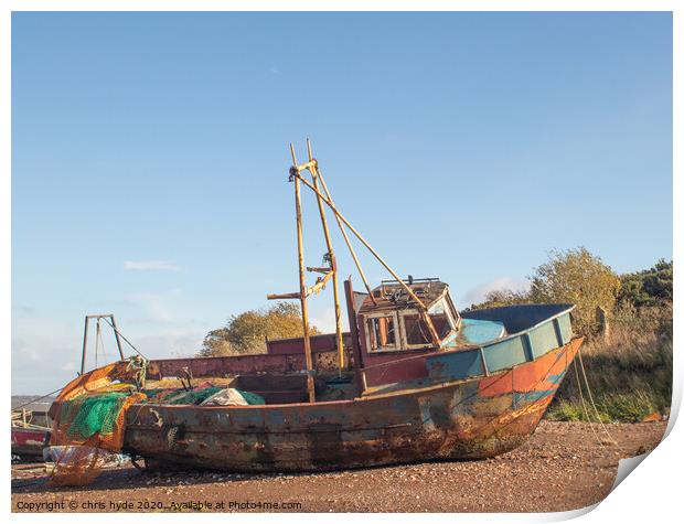 derelict Fishing Boat Print by chris hyde