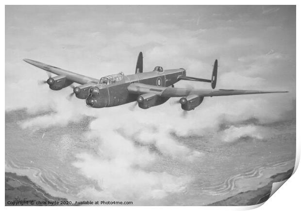 Avro Lancaster Coming Home Print by chris hyde