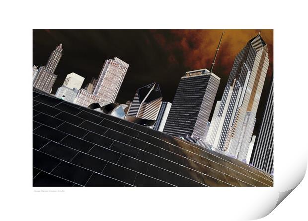 Chicago Skyline Print by Michael Angus