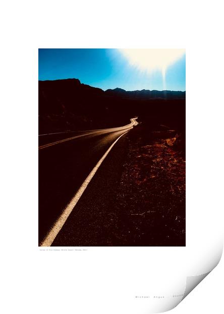 Valley of Fire Highway (Mojave Desert) Print by Michael Angus