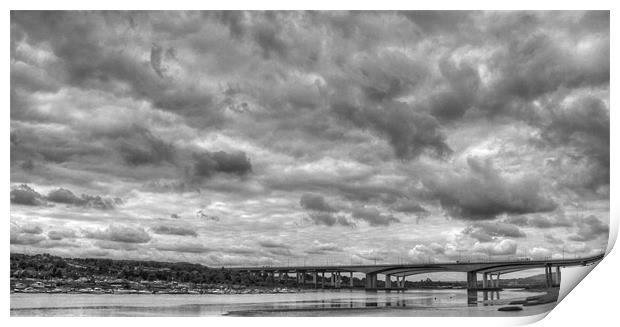 Storm over Medway HDR BW Print by David French