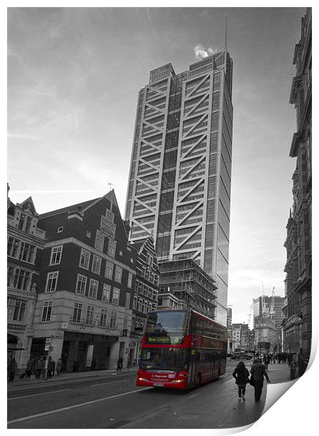 Heron Tower London black and white Print by David French