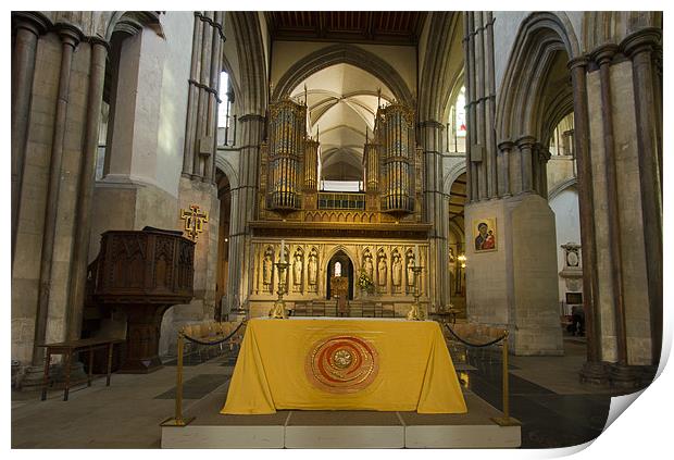 Rochester Cathedral interior Print by David French