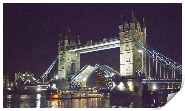 Tower Bridge Night Open Print by David French