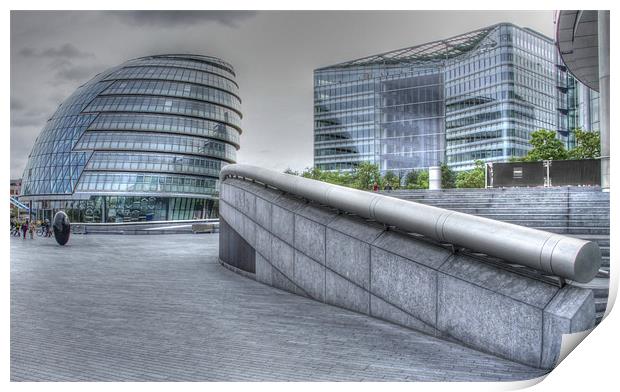 GLC offices on the Southbank London Print by David French