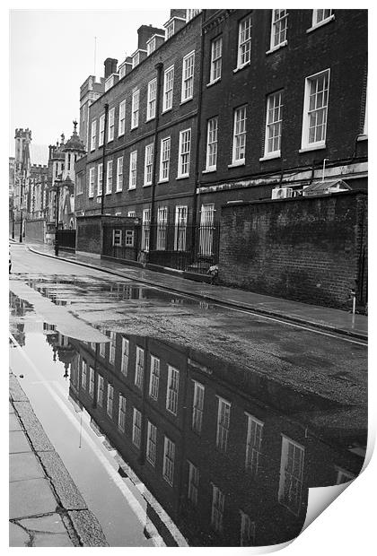Lincoln’s Inn Chambers reflections Print by David French