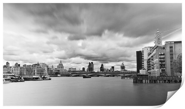 London  Skyline Waterloo  Bridge Print by David French