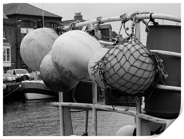 Fishing boats Weymouth  Print by David French