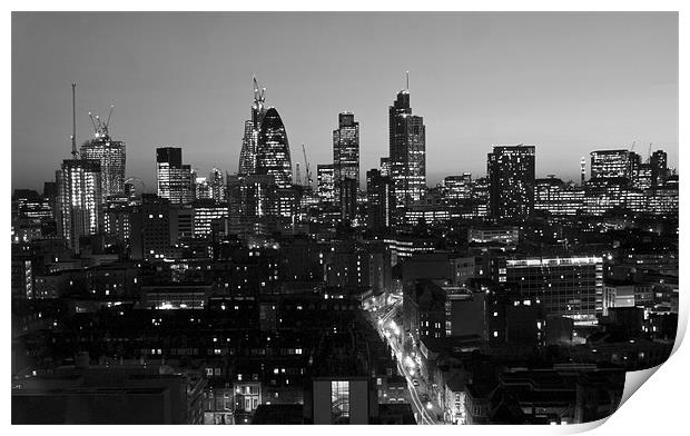 City of London Skyline BW Print by David French