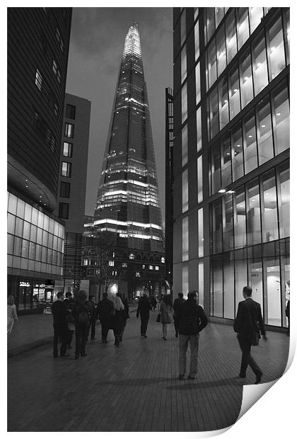 The Shard London skyline BW Print by David French