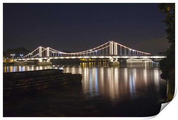 Chelsea Bridge Thames London Print by David French