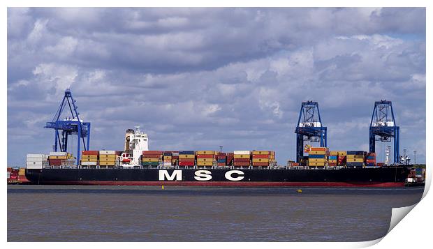 Felixstowe container docks Print by David French