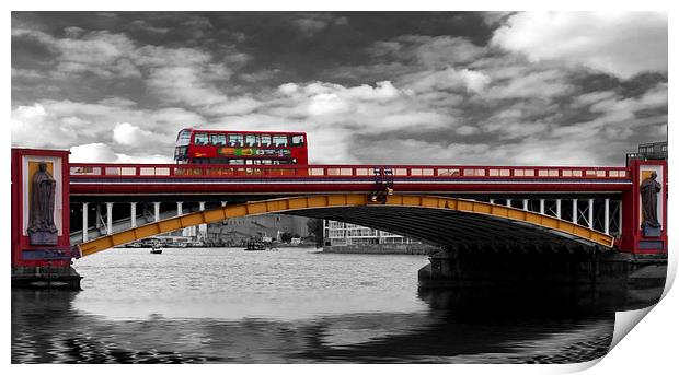 Vauxhall  Bridge Thames London Print by David French