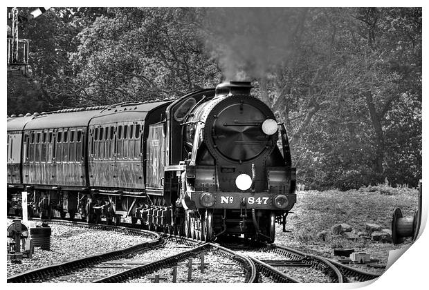 Steam Trains bw  Print by David French