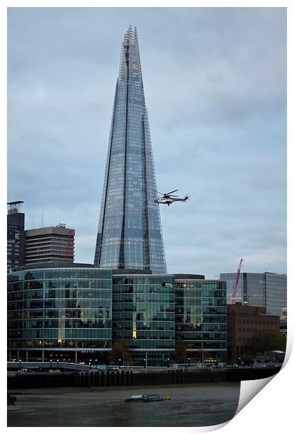 Airlift Helicopter Shard Print by David French