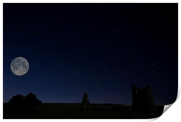 Moonlit Hadleigh Castle Print by David French