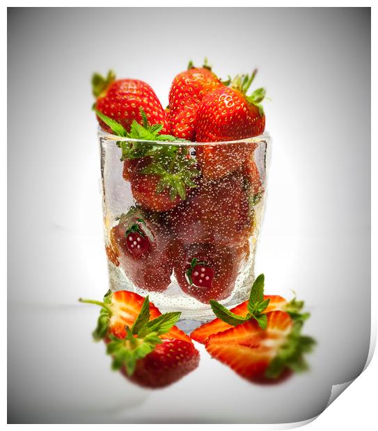 Strawberry Dessert Print by David French