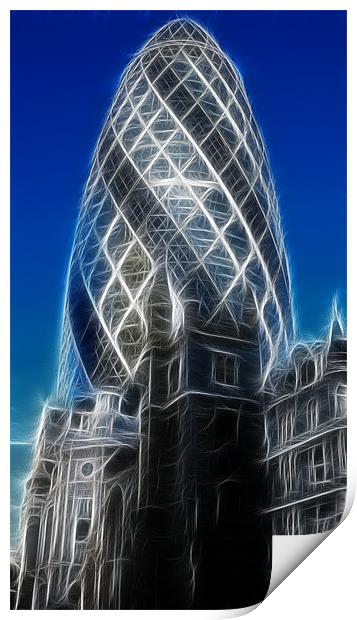 The Gherkin Tower Print by David French