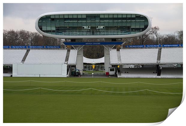 Lords Cricket ground media centre Print by David French