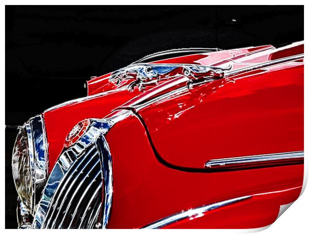 Classic Jaguar S type Fractals Print by David French