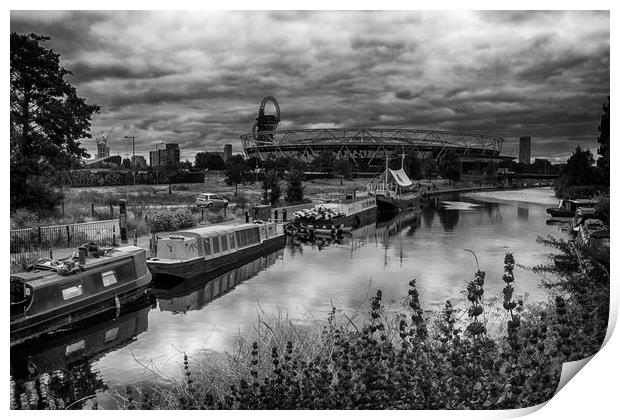 London Stadium and River Lea Print by David French