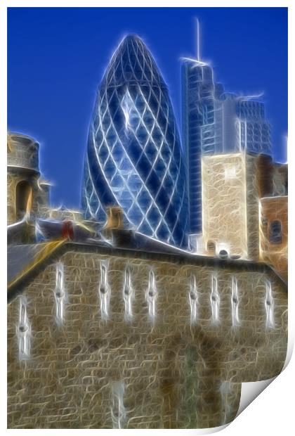 The Gherkin fractals Print by David French