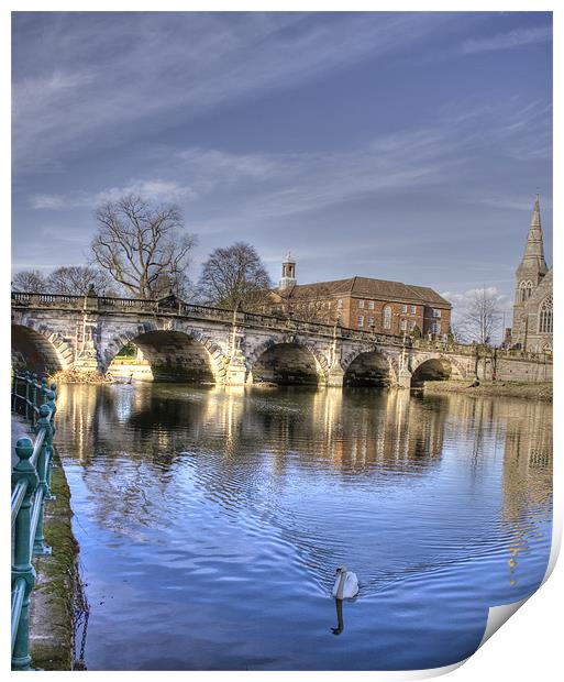 Shrewsbury English Bridge Print by David French