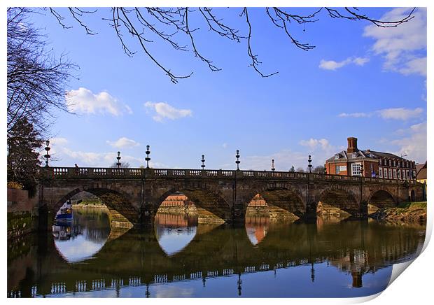 Welsh Bridge Shrewsbury over the river Severn Print by David French