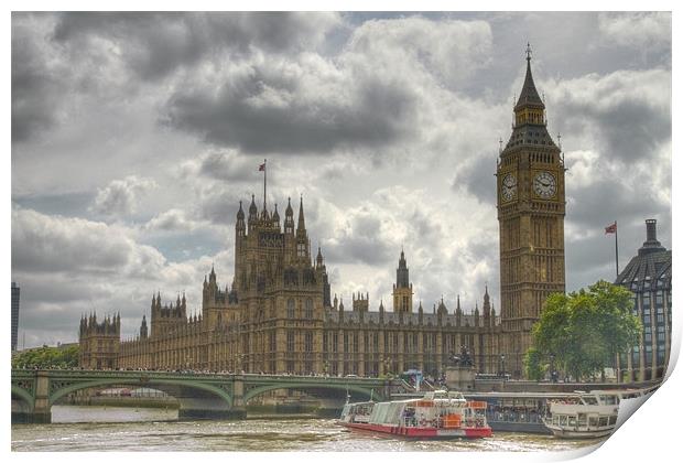Houses of Parliament and Big Ben Print by David French
