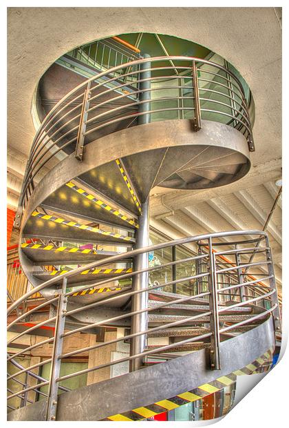 Spiral stair case hdr Print by David French