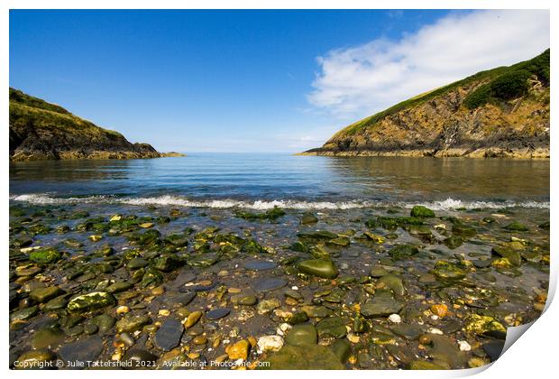 Aberfforest beach, beyond the sea Print by Julie Tattersfield