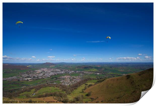 Stunning wales enjoyed by an hang glider Print by Julie Tattersfield