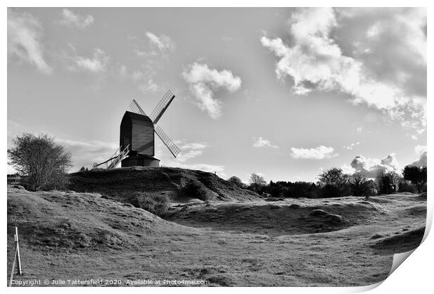 Brill windmill Oxfordshire landscape Print by Julie Tattersfield