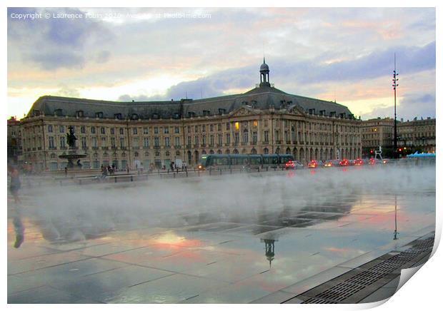 Water Sculpture in Bordeaux France Print by Laurence Tobin