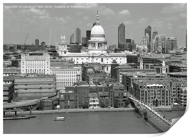 St Pauls Cathedral and City Print by Laurence Tobin