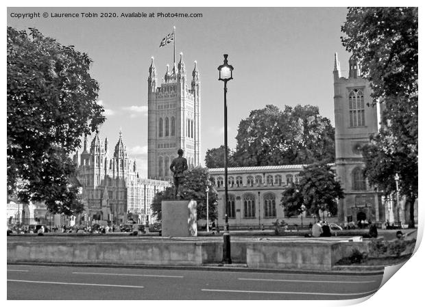Pariament Square and Parliament, London Print by Laurence Tobin