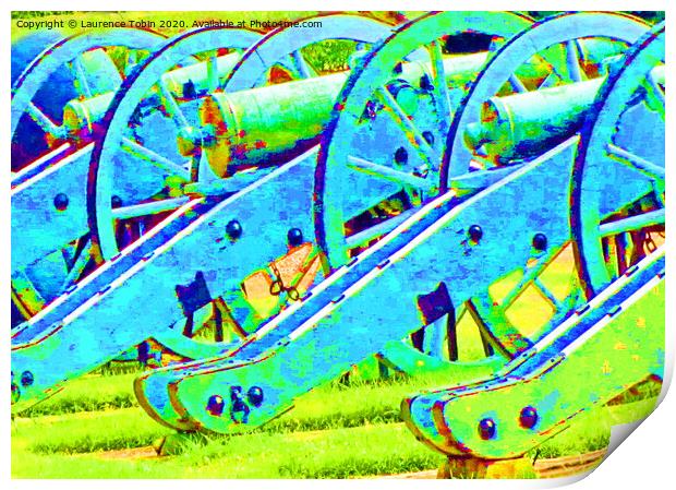 Abstract Wheeled Napoleonic Cannons Print by Laurence Tobin