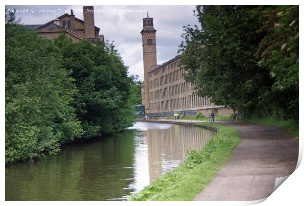 Leeds and Liverpool Canal at Saltaire, West Yorksh Print by Laurence Tobin