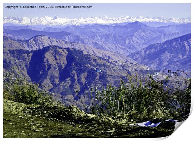Himalayan Mountains above Simla, India Print by Laurence Tobin