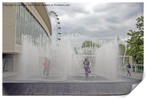 Royal Festival Hall Fountains, London Print by Laurence Tobin