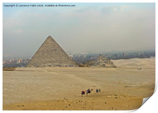 Two Pyramids near Giza, Egypt Print by Laurence Tobin