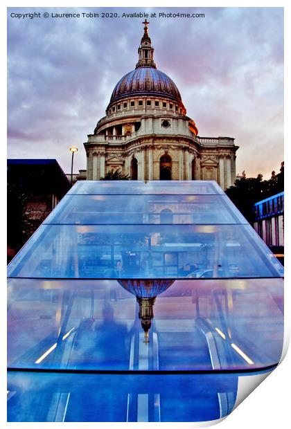 St PaulsCathedral  Reflected Print by Laurence Tobin
