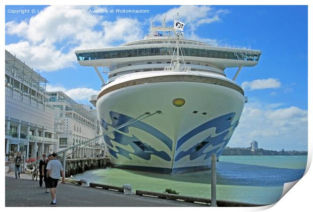 Sun Princess liner in Dock. Auckland, New Zealand Print by Laurence Tobin